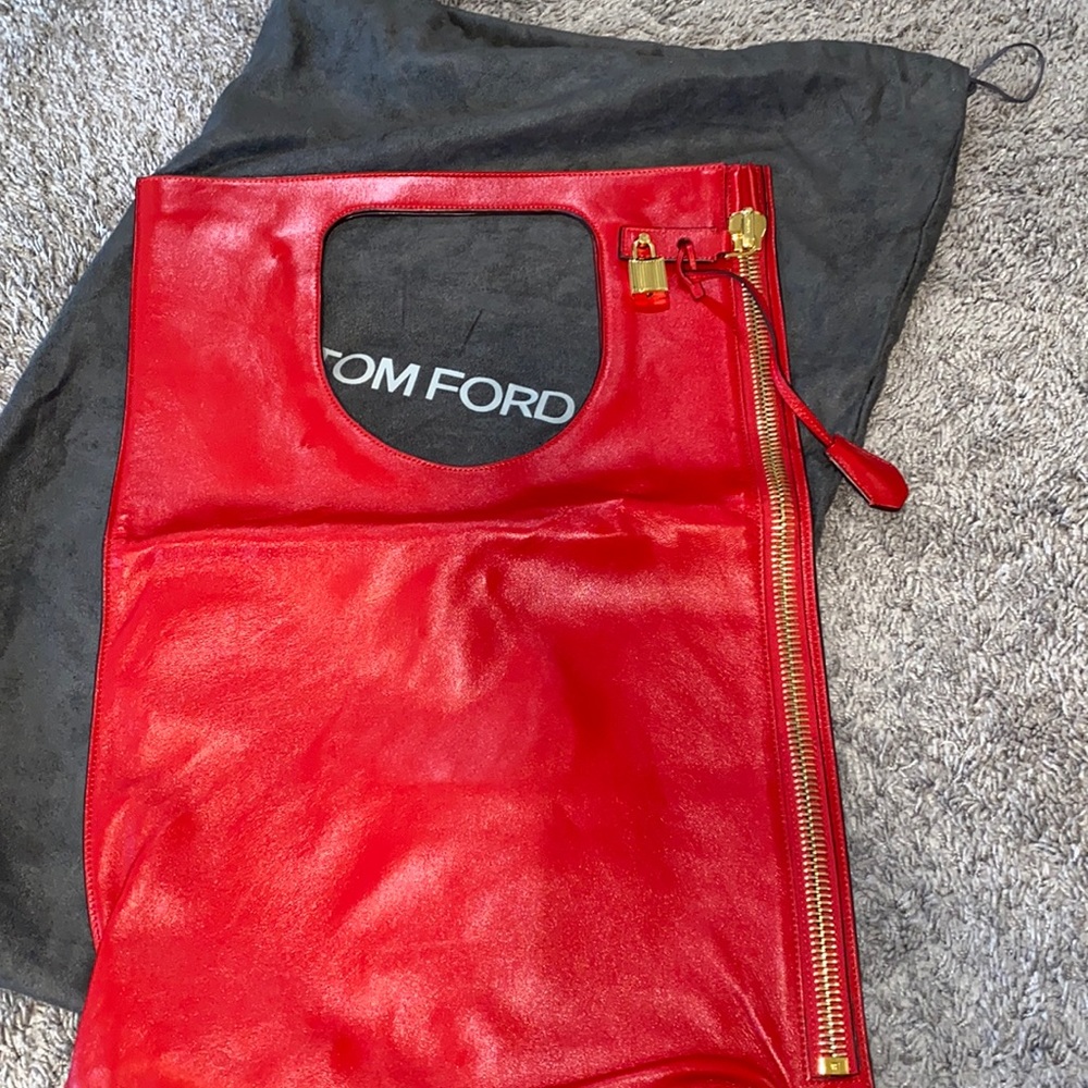 Tom Ford red shoulder bag or large clutch - Picture 1 of 8